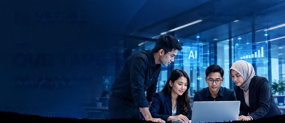 Tim profesional belajar bersama menggunakan laptop